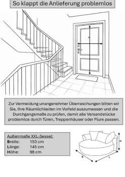 LeGer Home by Lena Gercke XXL-Sessel »ISALIE, Rundsessel mit Hocker, Lesesessel, Loveseat, Big-Sessel« Set,trendige Stoffe, 3 Zierkissen, große Sitzfläche, Cord, Samt, Bouclé