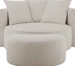 LeGer Home by Lena Gercke XXL-Sessel »ISALIE, Rundsessel mit Hocker, Lesesessel, Loveseat, Big-Sessel« Set,trendige Stoffe, 3 Zierkissen, große Sitzfläche, Cord, Samt, Bouclé
