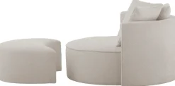 LeGer Home by Lena Gercke XXL-Sessel »ISALIE, Rundsessel mit Hocker, Lesesessel, Loveseat, Big-Sessel« Set,trendige Stoffe, 3 Zierkissen, große Sitzfläche, Cord, Samt, Bouclé