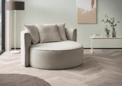 LeGer Home by Lena Gercke XXL-Sessel »ISALIE Bouclé, Lesesessel, Loveseat, inklusive Zierkissen« extra große Sitzfläche, optional mit Hocker, 3 Bezugsstoffe
