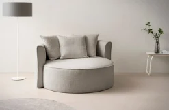 LeGer Home by Lena Gercke XXL-Sessel »ISALIE Bouclé, Lesesessel, Loveseat, inklusive Zierkissen« extra große Sitzfläche, optional mit Hocker, 3 Bezugsstoffe