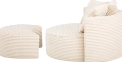 LeGer Home by Lena Gercke XXL-Sessel »ISALIE Cord, Rundsessel mit Hocker, Lesesessel, Loveseat, Big-Sessel« Set,trendige Bezugsstoffe, 3 Zierkissen, große Sitzfläche