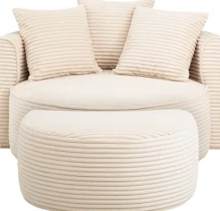 LeGer Home by Lena Gercke XXL-Sessel »ISALIE Cord, Rundsessel mit Hocker, Lesesessel, Loveseat, Big-Sessel« Set,trendige Bezugsstoffe, 3 Zierkissen, große Sitzfläche