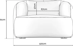 LeGer Home by Lena Gercke XXL-Sessel »Yllara, moderner Lesesessel, Loveseat mit großzügiger Sitzfläche« mit geschwungener Rückenlehne in Samt oder Struktur