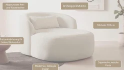 LeGer Home by Lena Gercke XXL-Sessel »Yllara, moderner Lesesessel, Loveseat mit großzügiger Sitzfläche« mit geschwungener Rückenlehne in Samt oder Struktur