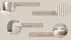 LeGer Home by Lena Gercke XXL-Sessel »ISALIE Samtoptik, Rundsessel m. Hocker, Lesesessel,Loveseat,Big-Sessel« Set,trendige Bezugsstoffe, 3 Zierkissen, große Sitzfläche
