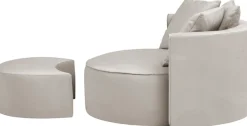LeGer Home by Lena Gercke XXL-Sessel »ISALIE Samtoptik, Rundsessel m. Hocker, Lesesessel,Loveseat,Big-Sessel« Set,trendige Bezugsstoffe, 3 Zierkissen, große Sitzfläche