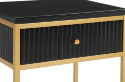 Leonique Beistelltisch »Fleuriss« Keramikplatte, goldene Beine, FSC-zertifiziertes Holz, Breite 50 cm
