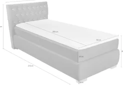 Leonique Boxspringbett »Rumba« Taschenfederkern-Matratze in Härtegrad 3, in 4 Breiten, incl. Topper