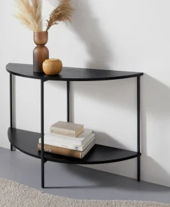 Leonique Couchtisch »Fleuriss« aus massivem Eschenholzfurnier, pulverbeschichtetes Metallgestell