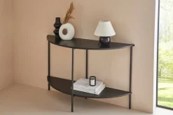 Leonique Couchtisch »Fleuriss« aus massivem Eschenholzfurnier, pulverbeschichtetes Metallgestell