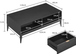 Leonique Couchtisch »Lavisha« Eisengestell und FSC-zertifiziertes Holz, Breite 110 cm