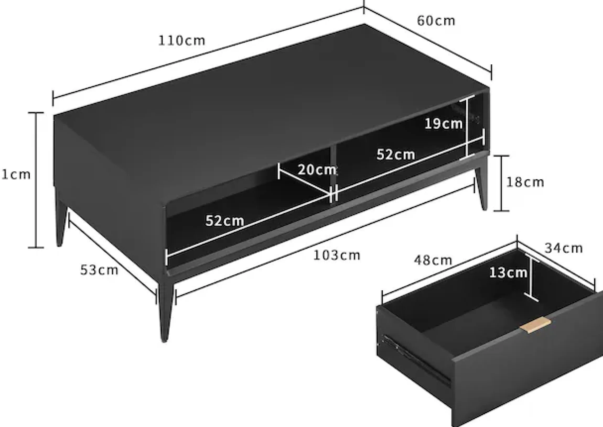 Leonique Couchtisch »Lavisha« Eisengestell und FSC-zertifiziertes Holz, Breite 110 cm