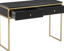 Leonique Konsolentisch »Fleuriss« Keramikplatte, goldene Beine, FSC-zertifiziertes Holz, Breite 110 cm