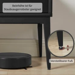 Leonique TV-Board »Lavisha« FSC-zertifiziertes Holz kombiniert Melamin, verchromte Metallgriffen
