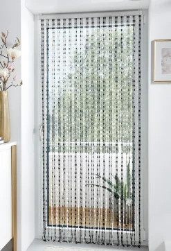 locker Türvorhang »Pearl« Hakenaufhängung 1 Stk. tlg. Kunststoff, transparent/schwarz, 72 Stränge