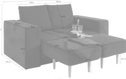 LOOKS by Wolfgang Joop 2-Sitzer »Looksv« Verwandlungssofa: aus Sofa wird Sofa mit 2 Hockern