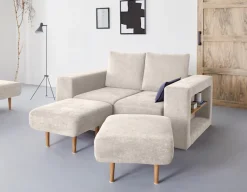 LOOKS by Wolfgang Joop 2-Sitzer »Looksvb« Verwandlungssofa: aus Sofa wird Sofa mit 2 Hockern, mit Regalfunktion