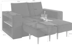 LOOKS by Wolfgang Joop 2-Sitzer »Looksvb« Verwandlungssofa: aus Sofa wird Sofa mit 2 Hockern, mit Regalfunktion