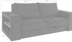 LOOKS by Wolfgang Joop 3-Sitzer »Looksvb« Verwandlungssofa: aus Sofa wird Sofa mit 2 Hockern, mit Regalfunktion