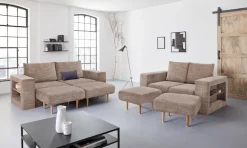 LOOKS by Wolfgang Joop 3-Sitzer »Looksvb« Verwandlungssofa: aus Sofa wird Sofa mit 2 Hockern, mit Regalfunktion