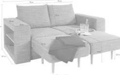 LOOKS by Wolfgang Joop 2,5-Sitzer »Looksvb« Verwandlungssofa: aus Sofa wird Sofa mit 2 Hockern, mit Regalfunktion