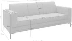 LOOKS by Wolfgang Joop 3-Sitzer »LOOKS VII« klare Linien, edles Design