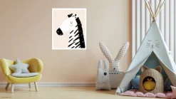 Lüttenhütt Bild mit Rahmen »oder Poster, Zebra im Profil« Fantasy | Tiere | Zebra Bilder 1 Stk. tlg. HD Premium Druck