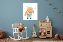 Lüttenhütt Bild mit Rahmen »oder Poster, Hase mit Pusteblume« Fantasy | Tiere 1 Stk. tlg. HD Premium Druck