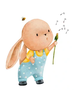 Lüttenhütt Bild mit Rahmen »oder Poster, Hase mit Pusteblume« Fantasy | Tiere 1 Stk. tlg. HD Premium Druck