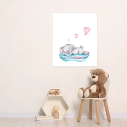 Lüttenhütt Bild mit Rahmen »oder Poster, Schlafender Hase mit Herzen« Fantasy | Herz | Herzen | Tiere 1 Stk. tlg. HD Premium Druck