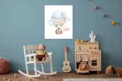 Lüttenhütt Bild mit Rahmen »oder Poster, Koala mit Herz im Heißluftballon« Ballonfahren | Bär | Fantasy | Heißluftballon | Koala | Tiere 1 Stk. tlg. HD Premium Druck
