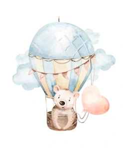 Lüttenhütt Bild mit Rahmen »oder Poster, Koala mit Herz im Heißluftballon« Ballonfahren | Bär | Fantasy | Heißluftballon | Koala | Tiere 1 Stk. tlg. HD Premium Druck
