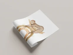 Lüttenhütt Bild mit Rahmen »oder Poster, Liegendes Faultier auf Regenbogen« Fantasy | Faultier | Regenbogen | Tiere 1 Stk. tlg. HD Premium Druck