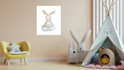 Lüttenhütt Bild mit Rahmen »oder Poster, Hase auf Wolke« Fantasy | Tiere 1 Stk. tlg. HD Premium Druck