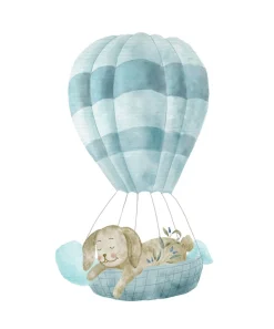 Lüttenhütt Bild mit Rahmen »oder Poster, Schlafender Hase in Heißluftballon« Ballonfahren | Fantasy | Heißluftballon | Tiere 1 Stk. tlg. HD Premium Druck