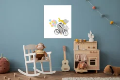 Lüttenhütt Bild mit Rahmen »oder Poster, Bär mit Hase auf Fahrrad« Fahrräder | Fantasy | Luftballon | Tiere 1 Stk. tlg. HD Premium Druck