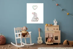 Lüttenhütt Bild mit Rahmen »oder Poster, Großer Hase und Hasenkind mit Herz« Fantasy | Herz | Herzen | Tiere 1 Stk. tlg. HD Premium Druck