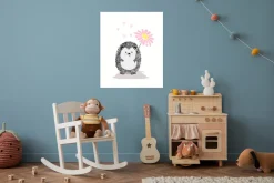 Lüttenhütt Bild mit Rahmen »oder Poster, Igel mit Herzen und Blume« Fantasy | Herz | Herzen | Tiere 1 Stk. tlg. HD Premium Druck