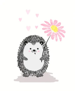 Lüttenhütt Bild mit Rahmen »oder Poster, Igel mit Herzen und Blume« Fantasy | Herz | Herzen | Tiere 1 Stk. tlg. HD Premium Druck