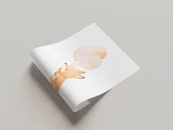 Lüttenhütt Bild mit Rahmen »oder Poster, Fuchs mit Luftballons« Fantasy | Füchse | Luftballon | Tiere 1 Stk. tlg. HD Premium Druck