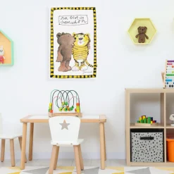 LuckyLinde Leinwandbild »Der kleine Bär und der kleine Tiger - Du bist so schön« Bär | Bären | Liebessprüche | Schriftzug | Sprüche | Teddy | Tiere | Tiger