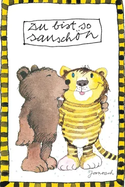 LuckyLinde Leinwandbild »Der kleine Bär und der kleine Tiger - Du bist so schön« Bär | Bären | Liebessprüche | Schriftzug | Sprüche | Teddy | Tiere | Tiger
