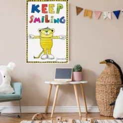 LuckyLinde Leinwandbild »Der kleine Tiger - Keep Smiling« Ente | Enten | Figuren | Filmfiguren | Motivationsbilder | Schriftzug | Sprüche | Tiere