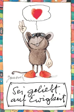 LuckyLinde Leinwandbild »Sei geliebt auf Ewigkeit« Figuren | Filmfiguren | Herzbilder | Herzen | Motivationsbilder | Mäuse | Schriftzug | Sprüche