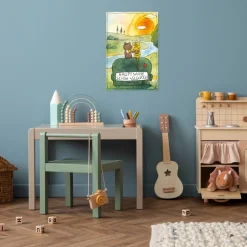 LuckyLinde Wanddekoobjekt »Der kleine Bär und der kleine Tiger - Hauptsache schön + glücklich« Exklusive JANOSCH Kindermotive, Stahlschild