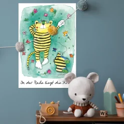 LuckyLinde Wanddekoobjekt »Der kleine Tiger - In der Ruhe...« Exklusive JANOSCH Kindermotive, Stahlschild