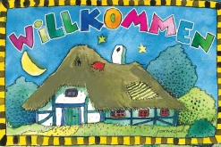 LuckyLinde Wanddekoobjekt »Der kleine Tiger und der kleine Bär - Willkommen« Exklusive JANOSCH Kindermotive, Stahlschild
