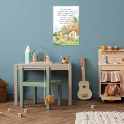 LuckyLinde Wanddekoobjekt »Der kleine Bär und der kleine Tiger vor ihrem Haus« Exklusive JANOSCH Kindermotive, Stahlschild