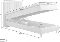Maintal Boxbett mit Bettkasten und Kaltschaum-Topper